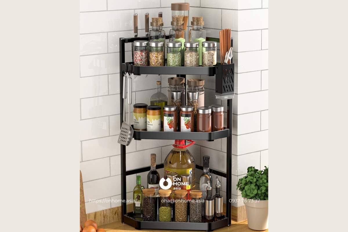 Kệ bếp đa năng bằng sắt được sơn tĩnh điện