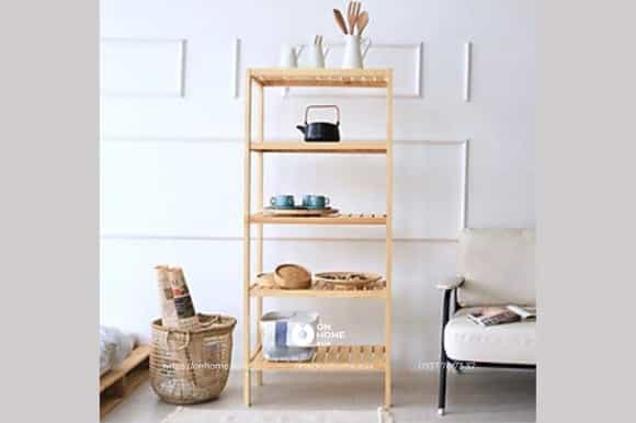 Kệ gỗ 5 tằng đơn giản mà đẹp