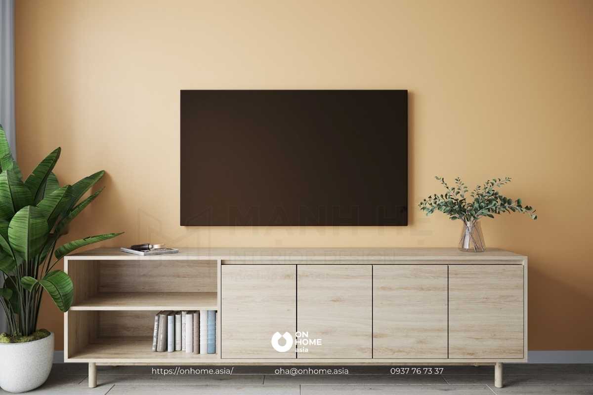 Tủ tivi gỗ tự nhiên thiết kế đa năng