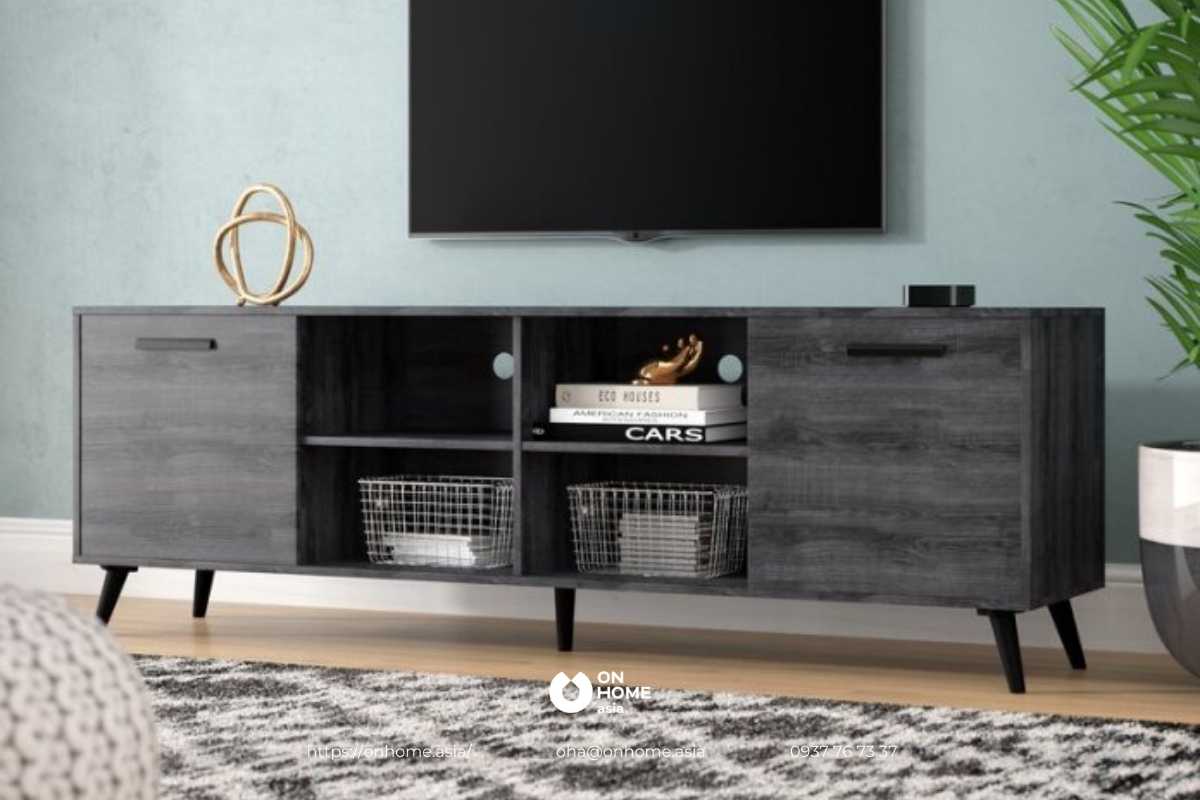 Kệ tivi bằng gỗ màu đen đẹp