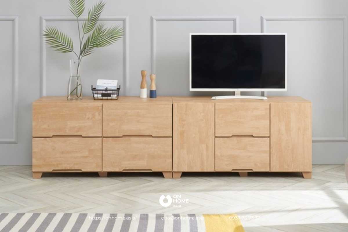 Kệ tivi gỗ sồi đơn giản