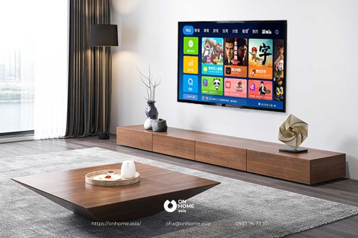 Kệ tivi gỗ tự nhiên đơn giản