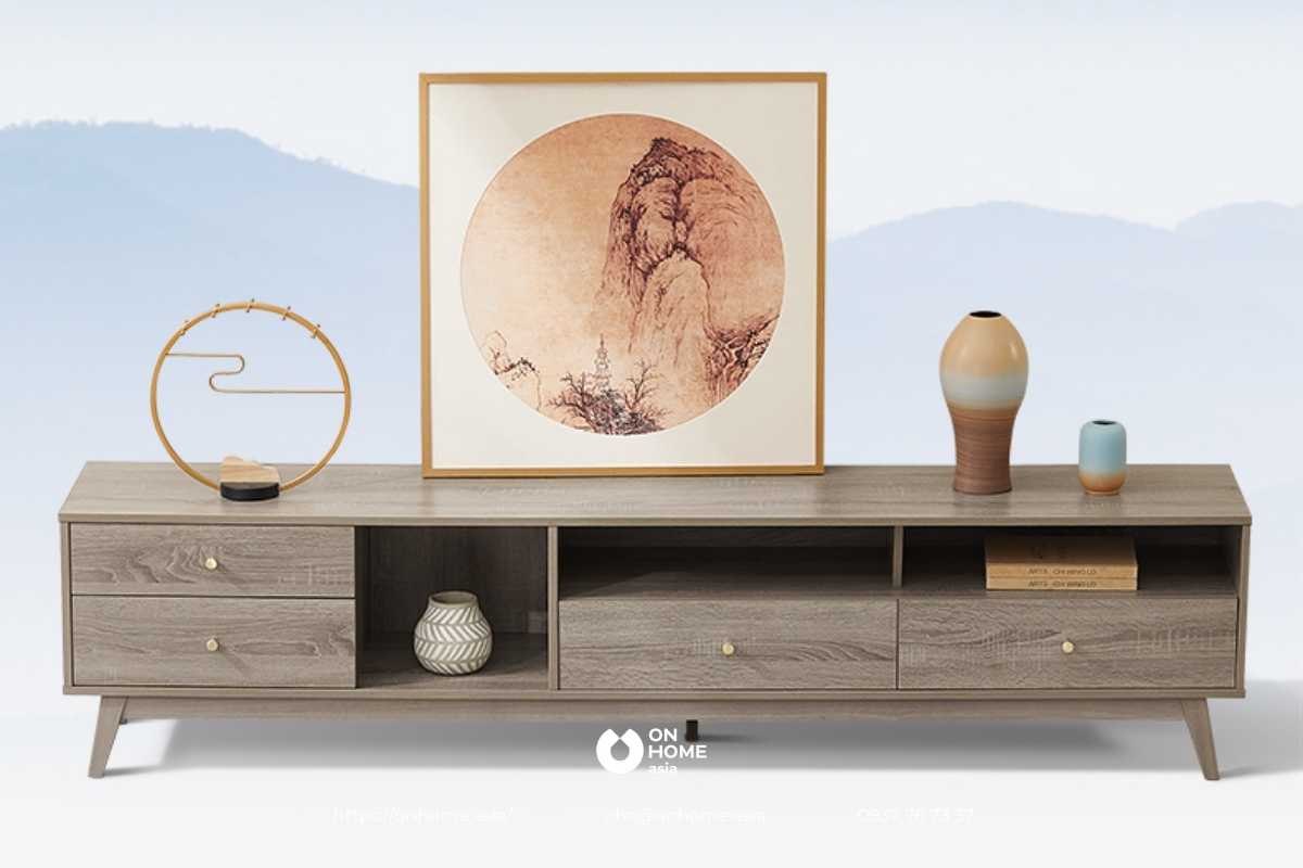 Kệ tivi bằng gỗ phong cách Bắc Âu
