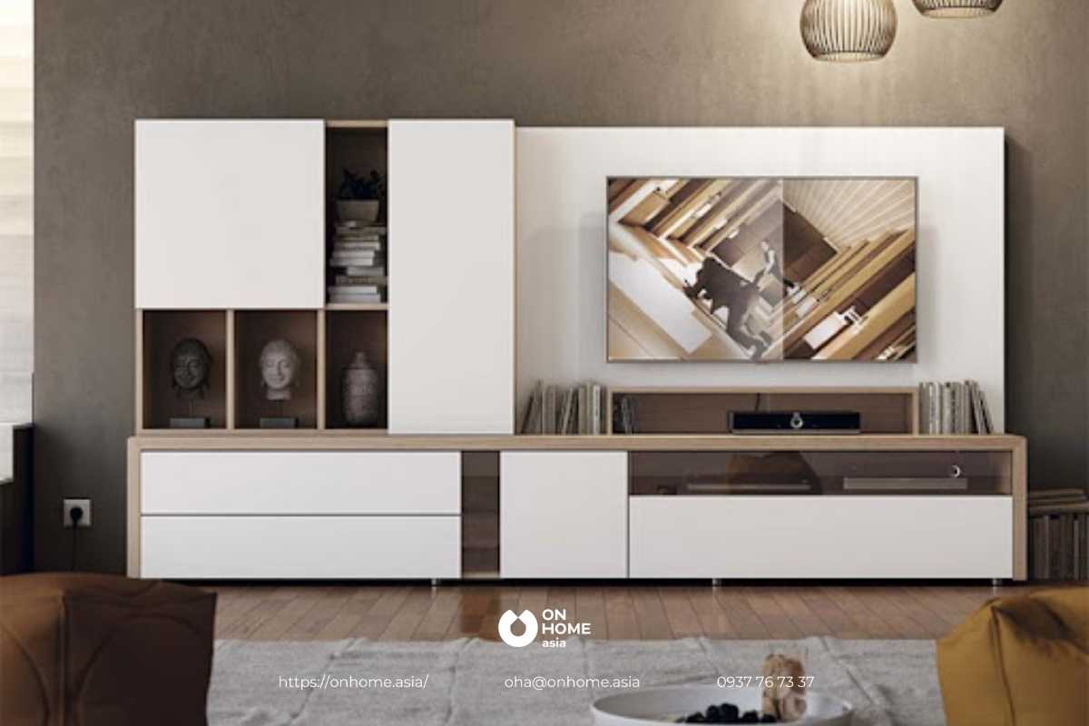 Kệ tivi kết hợp tủ trang trí