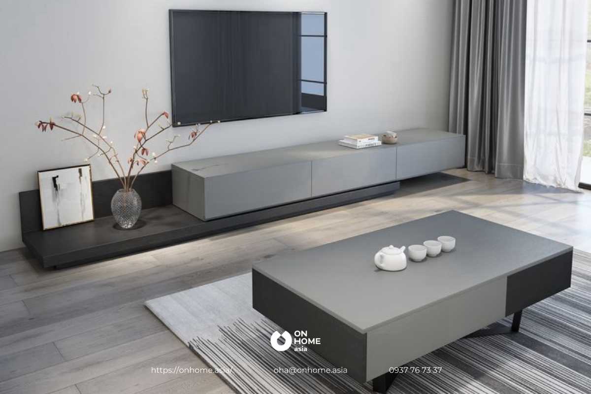 Kệ tivi treo tường màu xám đẹp