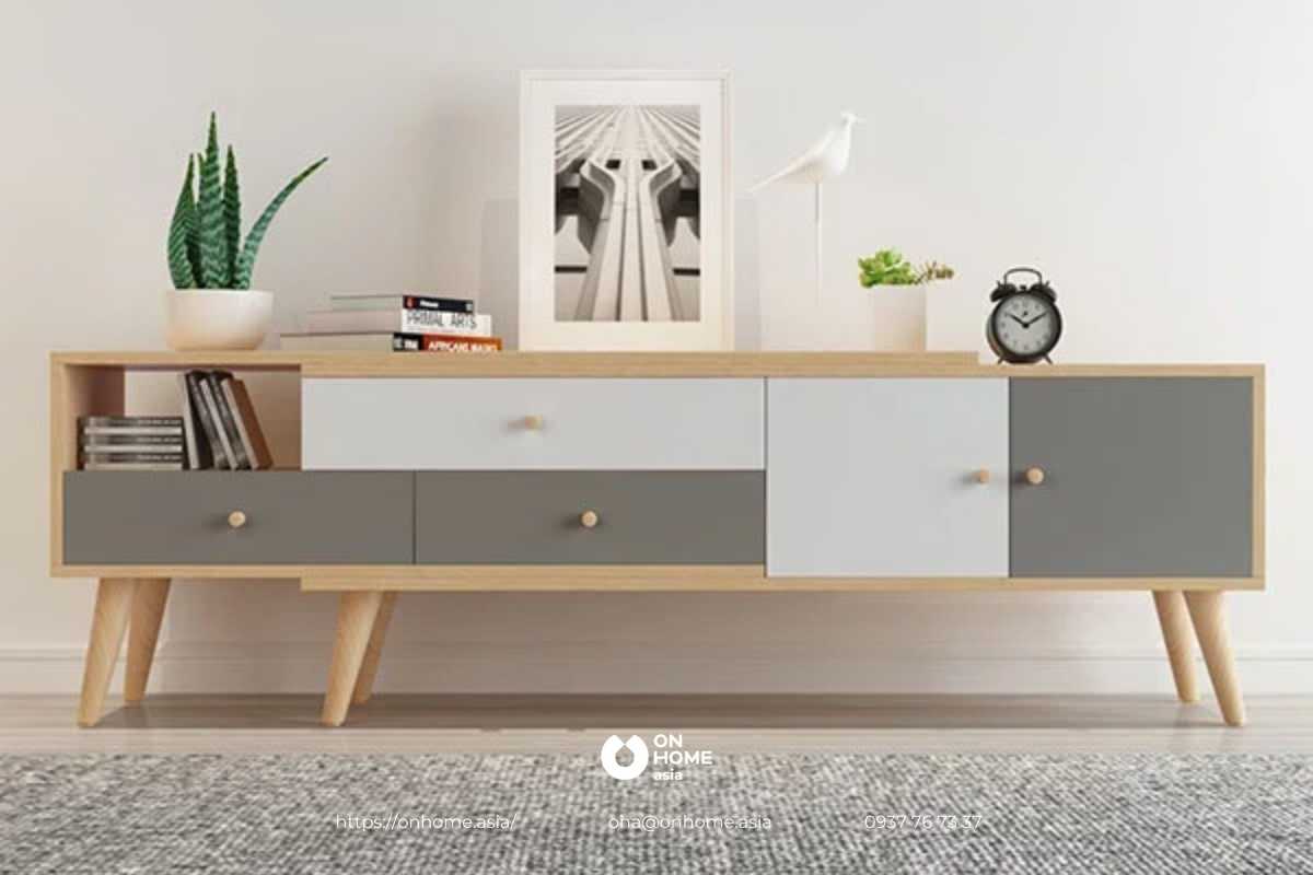Mẫu kệ tivi thiết kế đơn giản thanh lịch