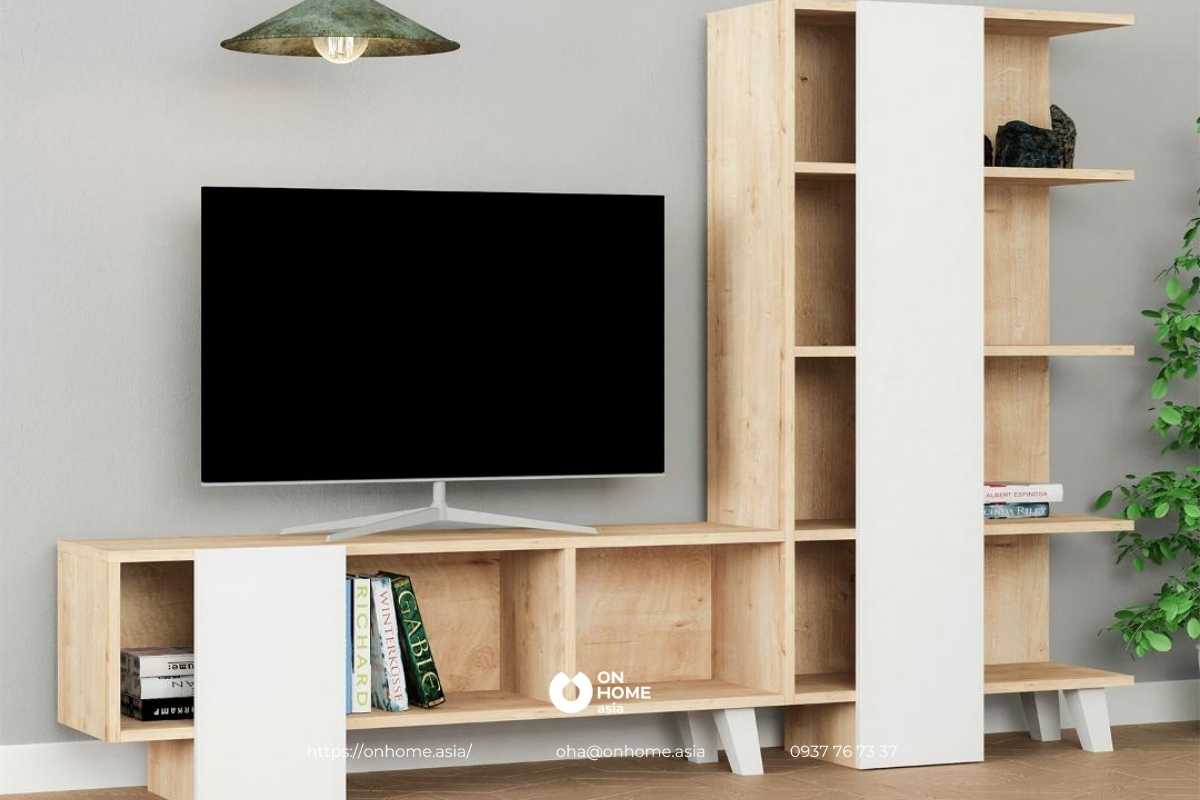 Kệ tivi kết hợp tủ sách