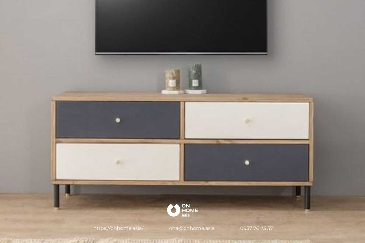 Kệ tivi nhỏ gọn bằng gỗ công nghiệp