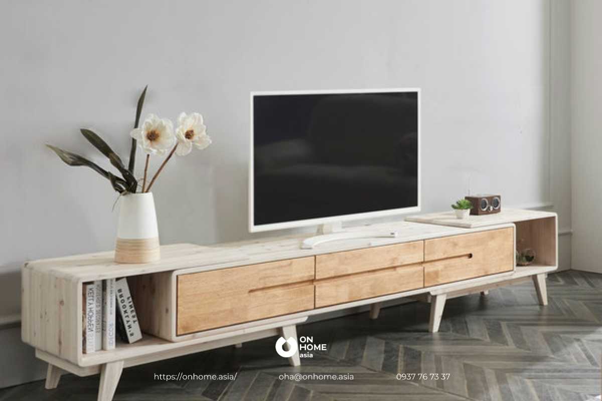 Kệ tivi nhỏ gọn đơn giản bằng gỗ công nghiệp đẹp