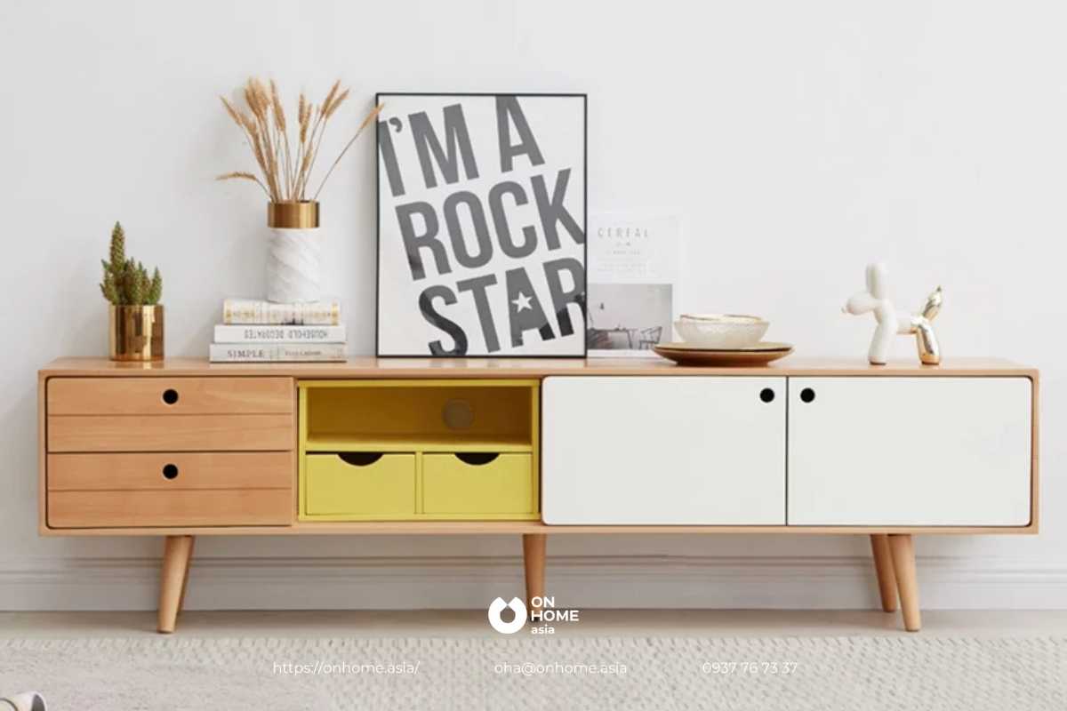 Tủ tivi gỗ công nghiệp đẹp