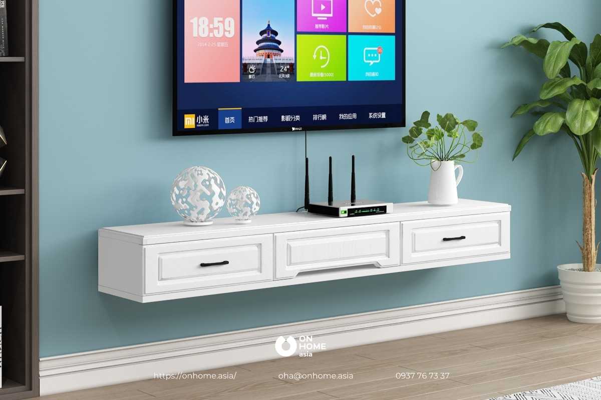 Kệ tivi treo tường nhựa phong cách Tân Cổ Điển