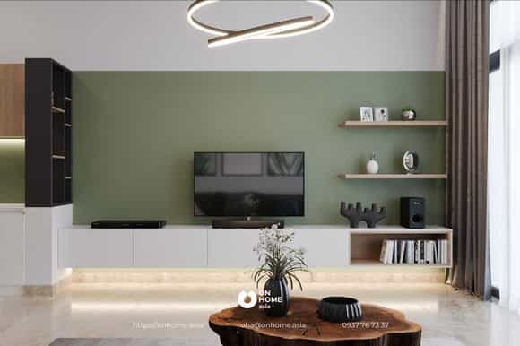 Kệ tivi treo tường phòng khách đẹp