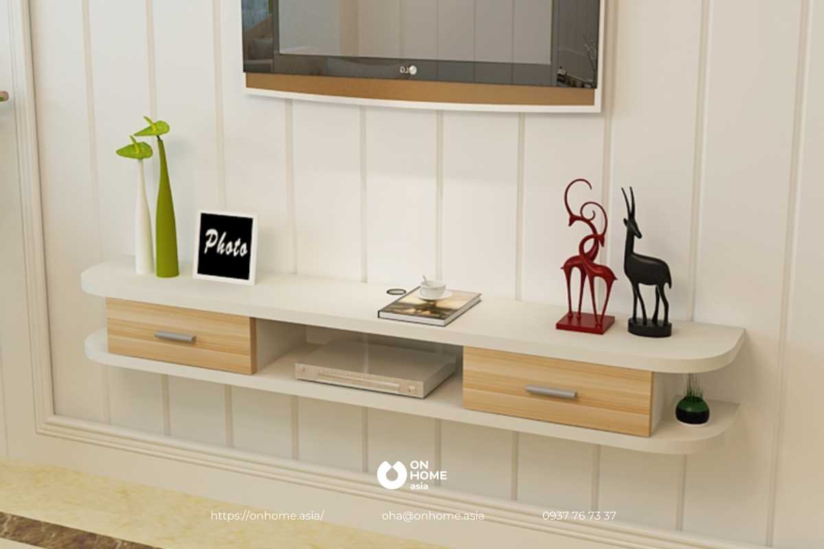 Kệ tivi treo tường gỗ sồi đẹp