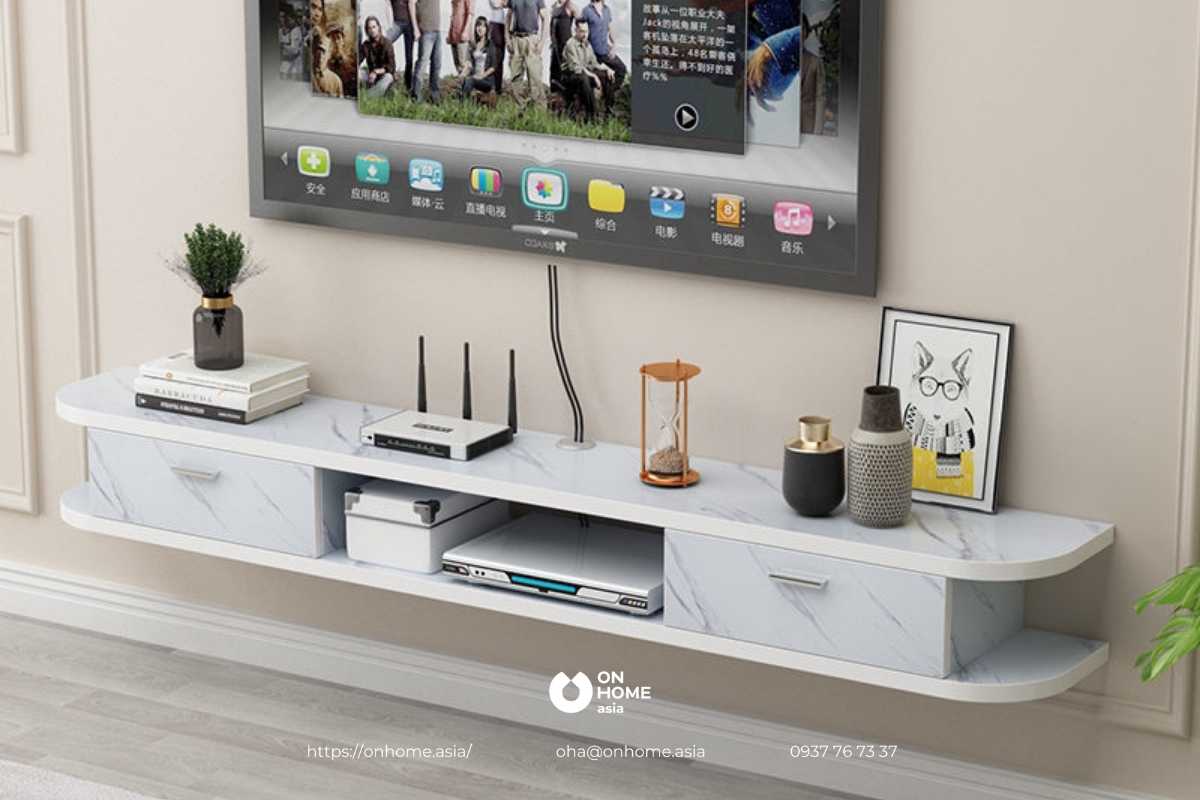 Mẫu kệ tivi treo tường phòng khách