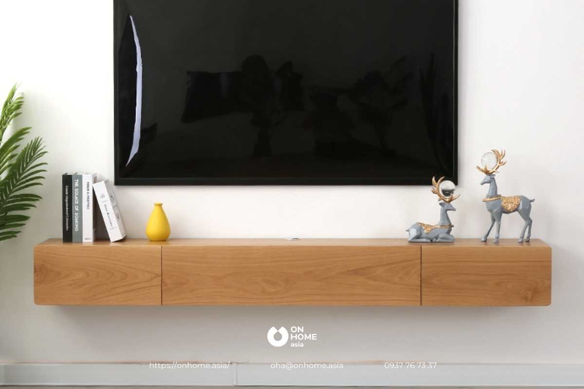 Kệ tivi treo tường bằng gỗ