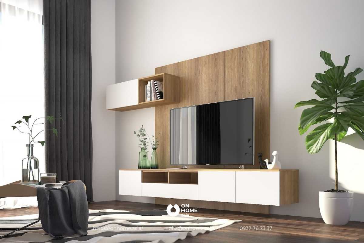 Kệ tivi treo tường phòng khách đẹp