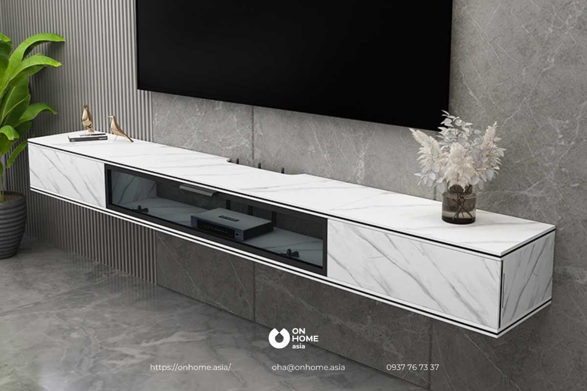 Kệ tivi treo tường bằng gỗ đẹp