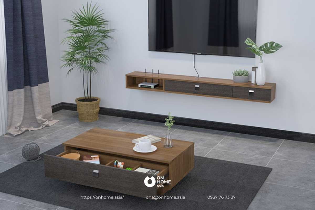 Kệ tivi treo tường nhỏ gọn