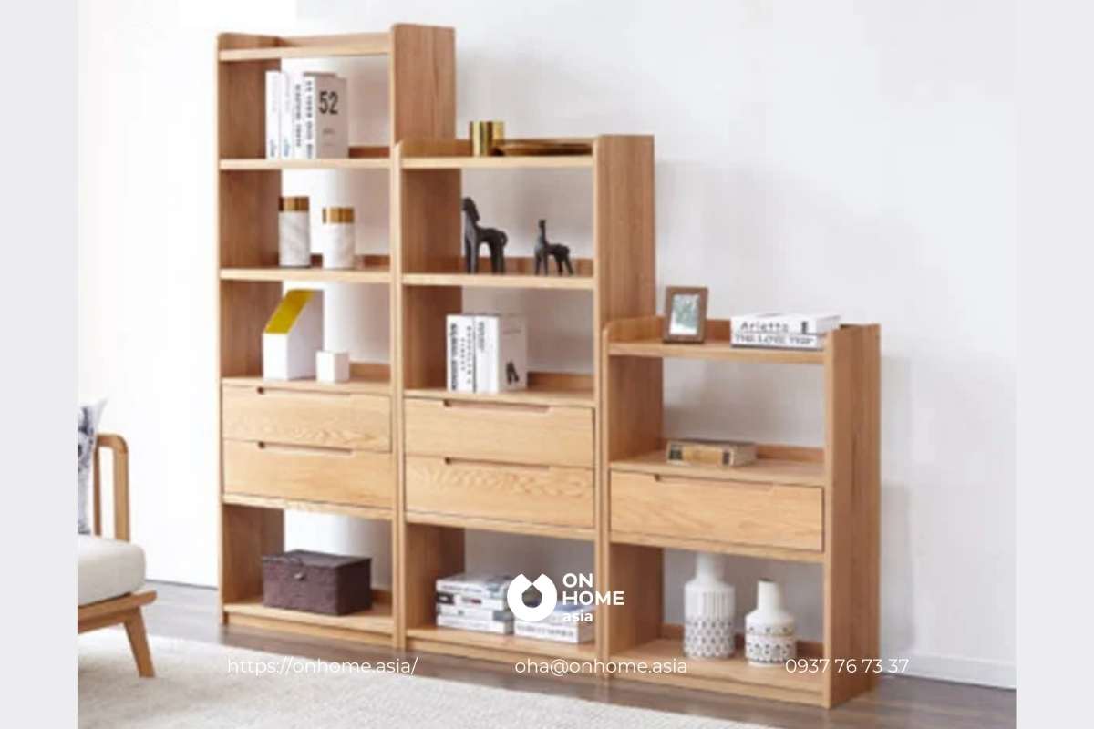 Kệ sách 3 tầng bằng gỗ công nghiệp đẹp
