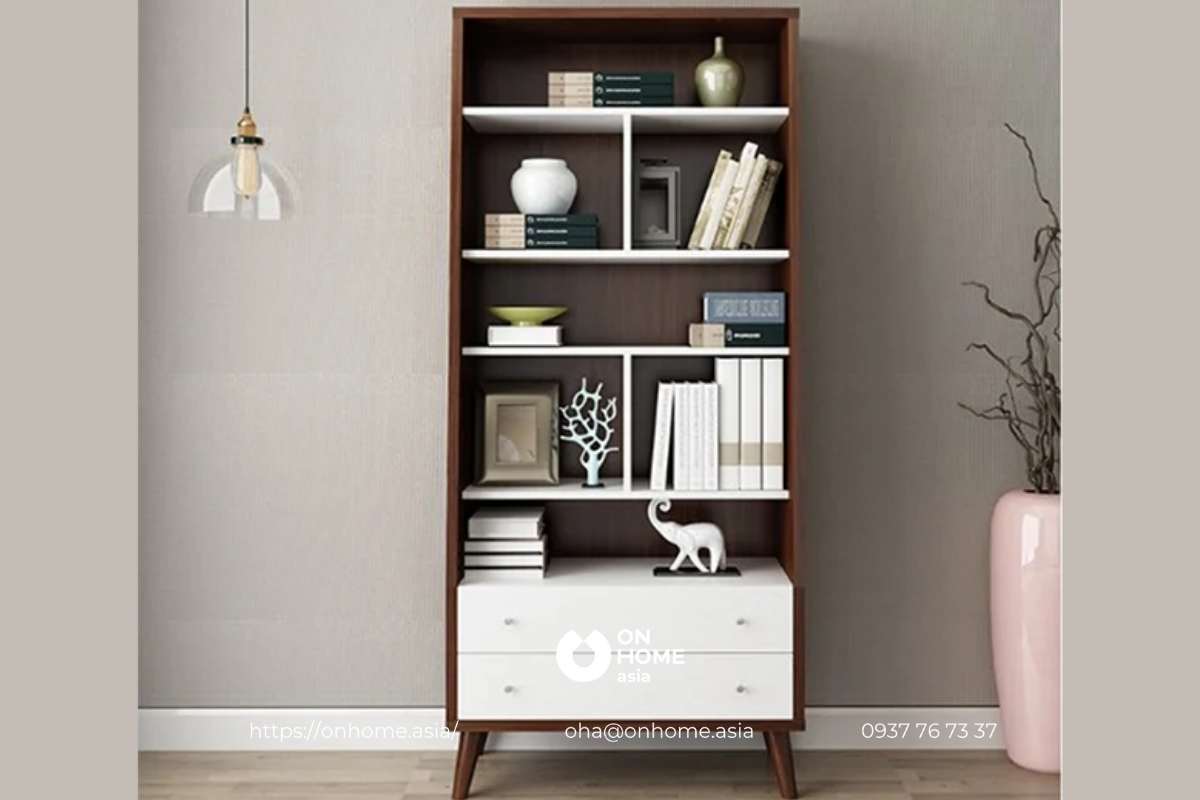 Tủ sách mini đứng bằng gỗ công nghiệp