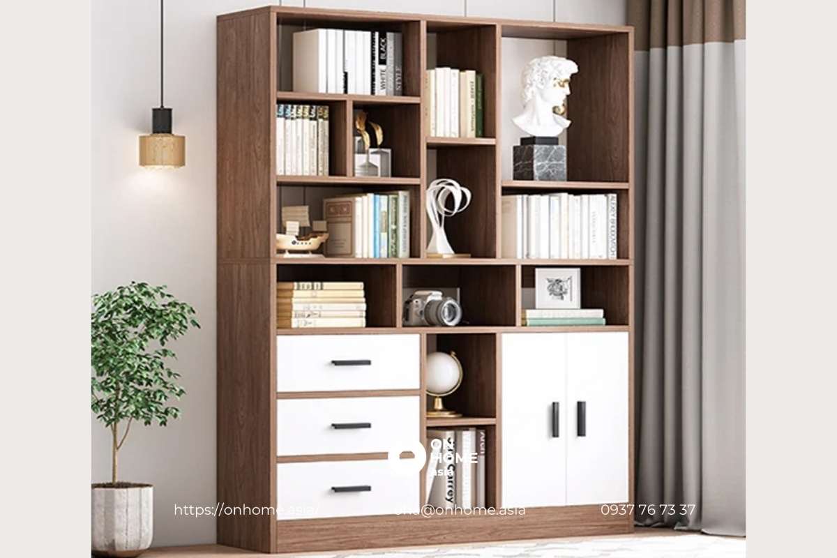 Tủ sách gỗ công nghiệp