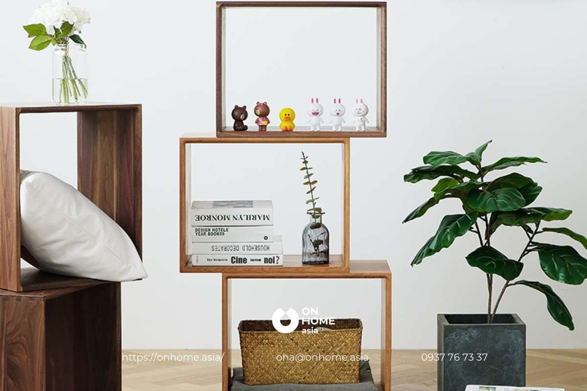 Kệ sách đẹp nhỏ gọn bằng gỗ