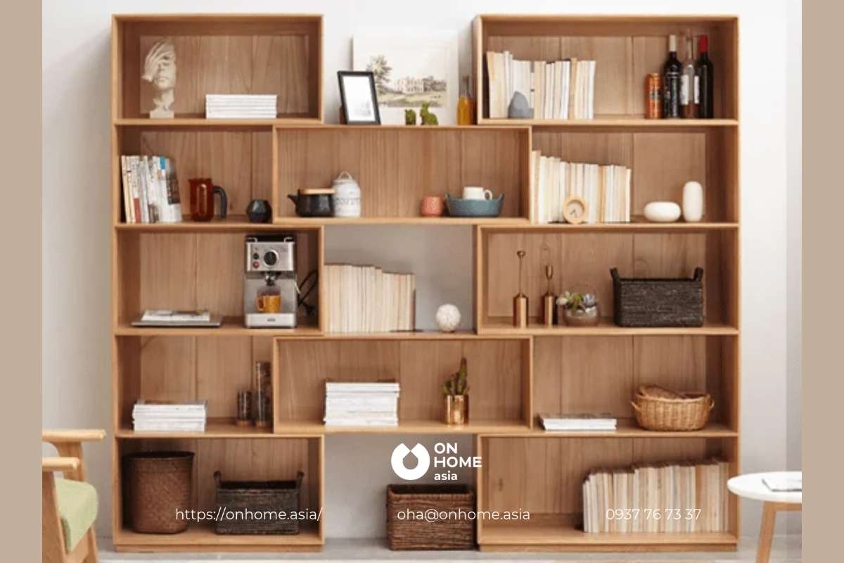 Kệ sách gỗ tự nhiên đẹp