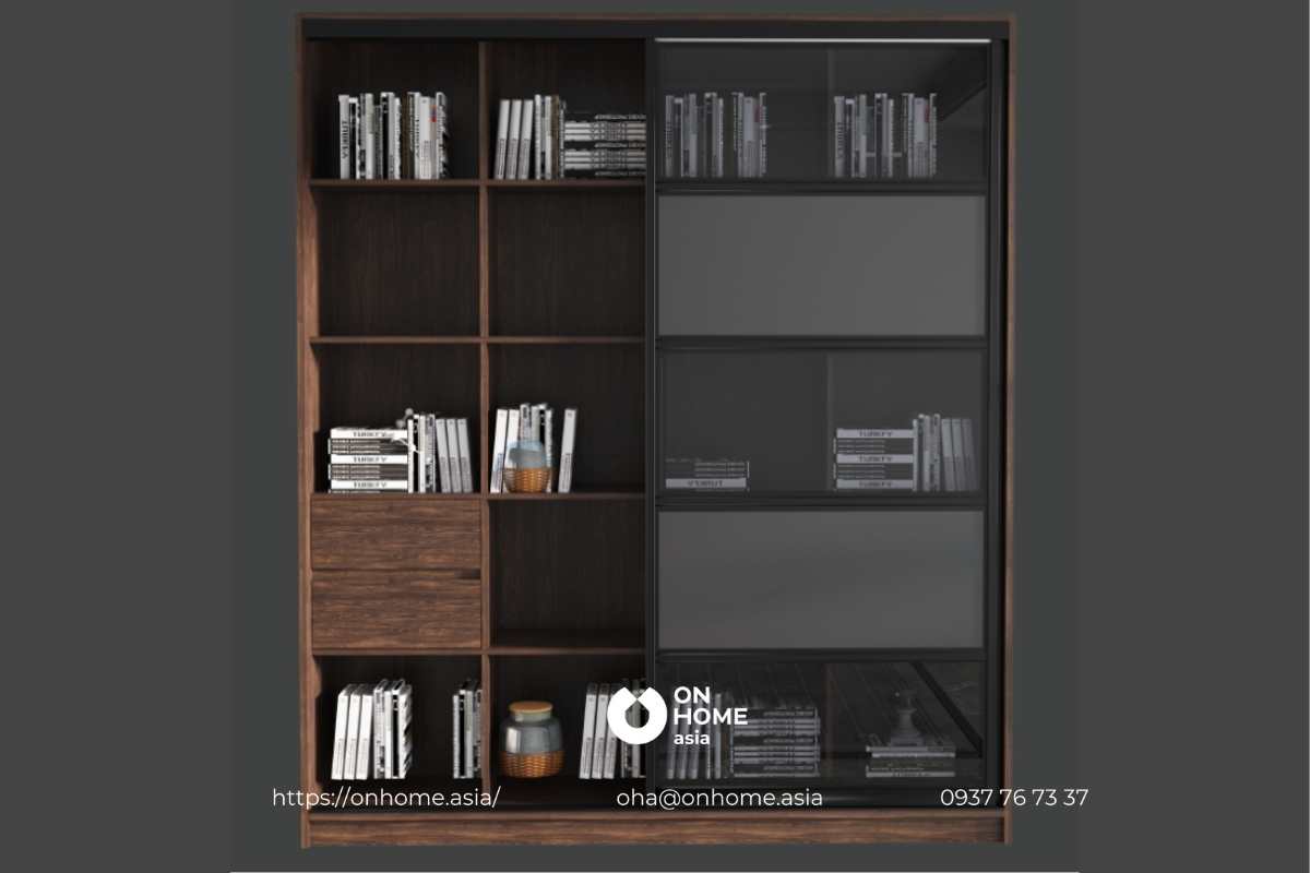 Tủ sách đứng bằng gỗ hiện đại, cao cấp