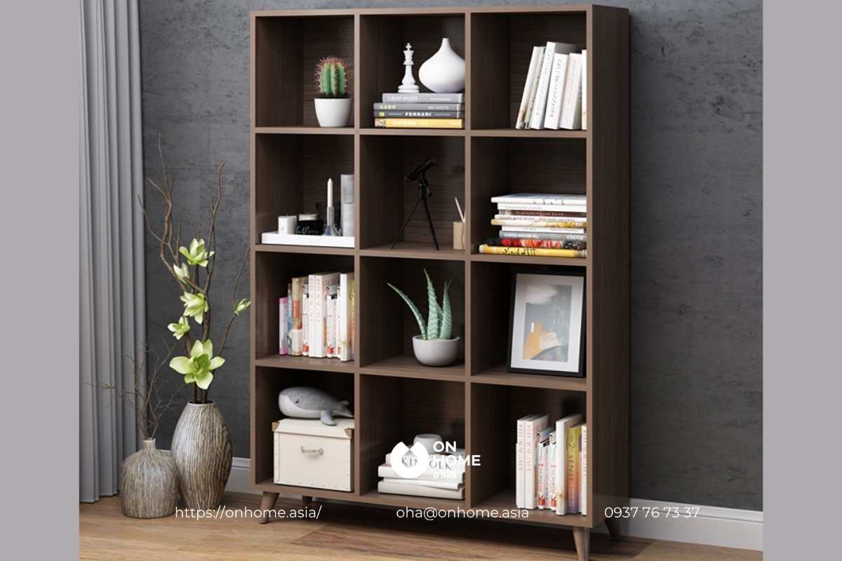 Tủ sách đứng 4 tầng đơn giản mà đẹp