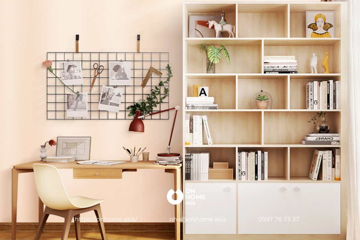 Kệ sách kịch trần bằng gỗ công nghiệp MDF