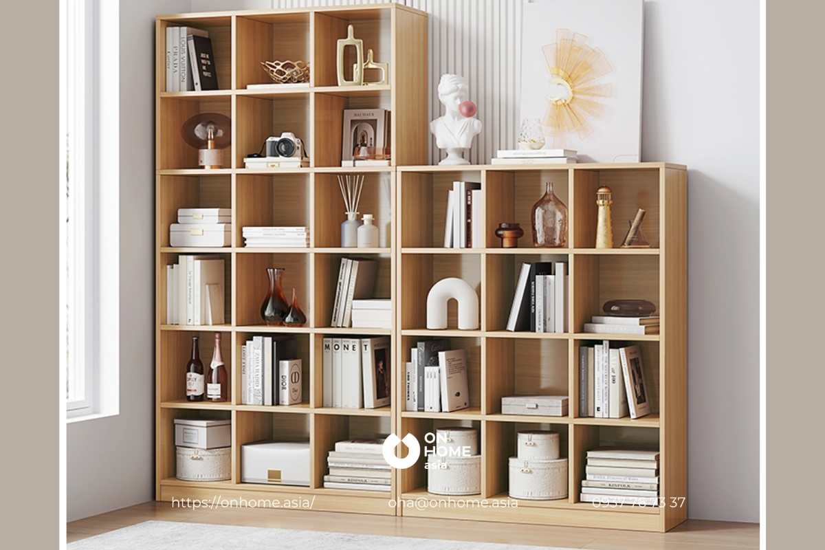Kệ sách bằng gỗ công nghiệp hiện đại