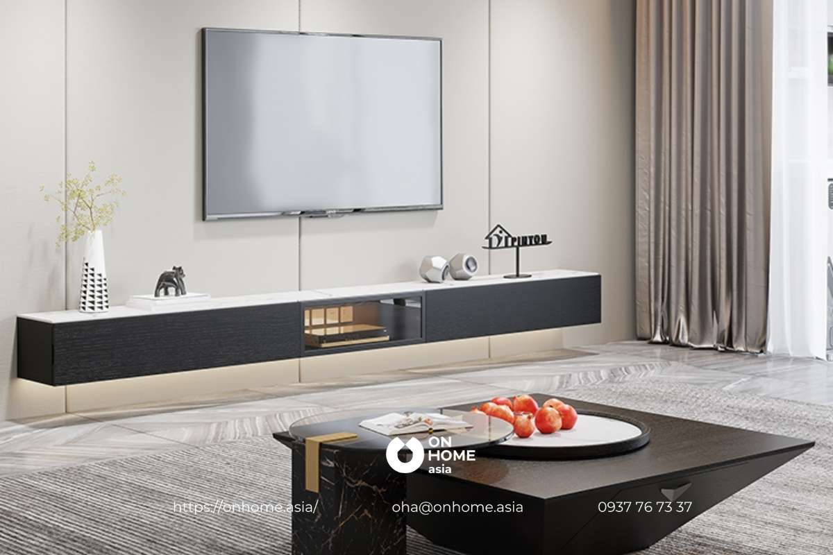 Kệ tivi treo tường gỗ công nghiệp MDF hiện đại