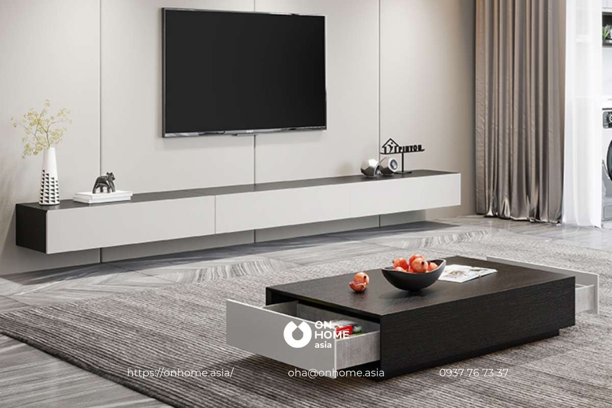 Kệ tivi treo tường gỗ công nghiệp MDF đơn giản