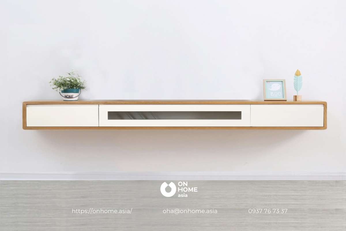 Kệ tivi gỗ công nghiệp màu trắng đẹp