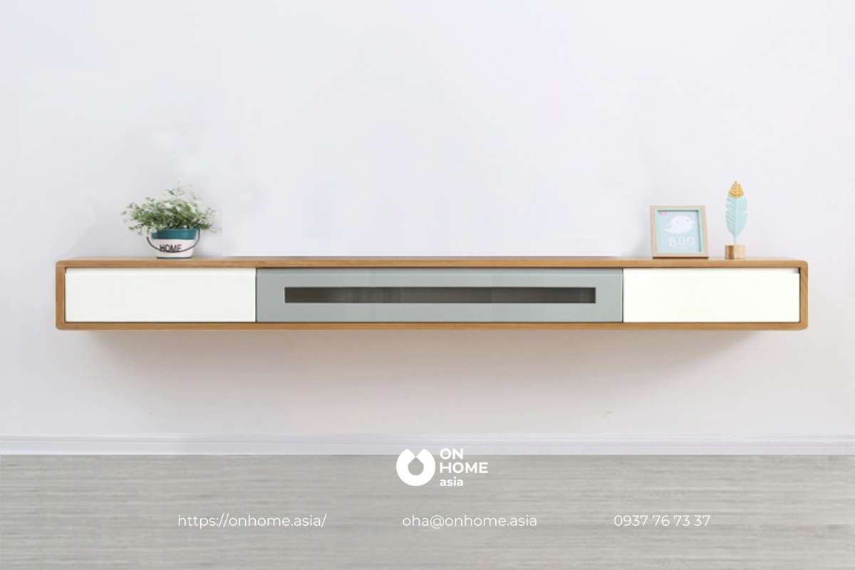 Kệ tivi gỗ công nghiệp thiết kế đơn giản, đẹp