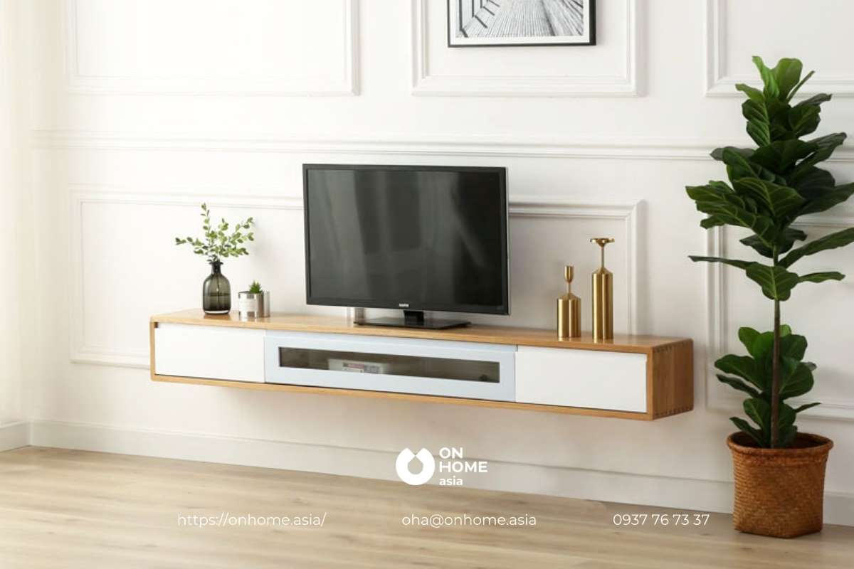 Kệ tivi gỗ công nghiệp phong cách Bắc Âu