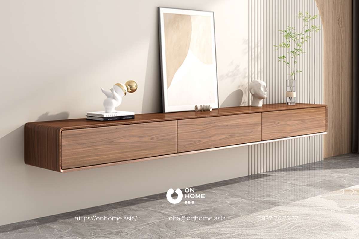 Kệ tivi treo tường gỗ tự nhiên đẹp