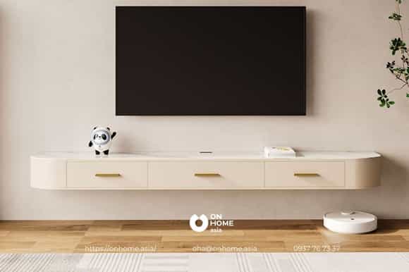 Kệ tivi treo tường gỗ công nghiệp đơn giản mà đẹp