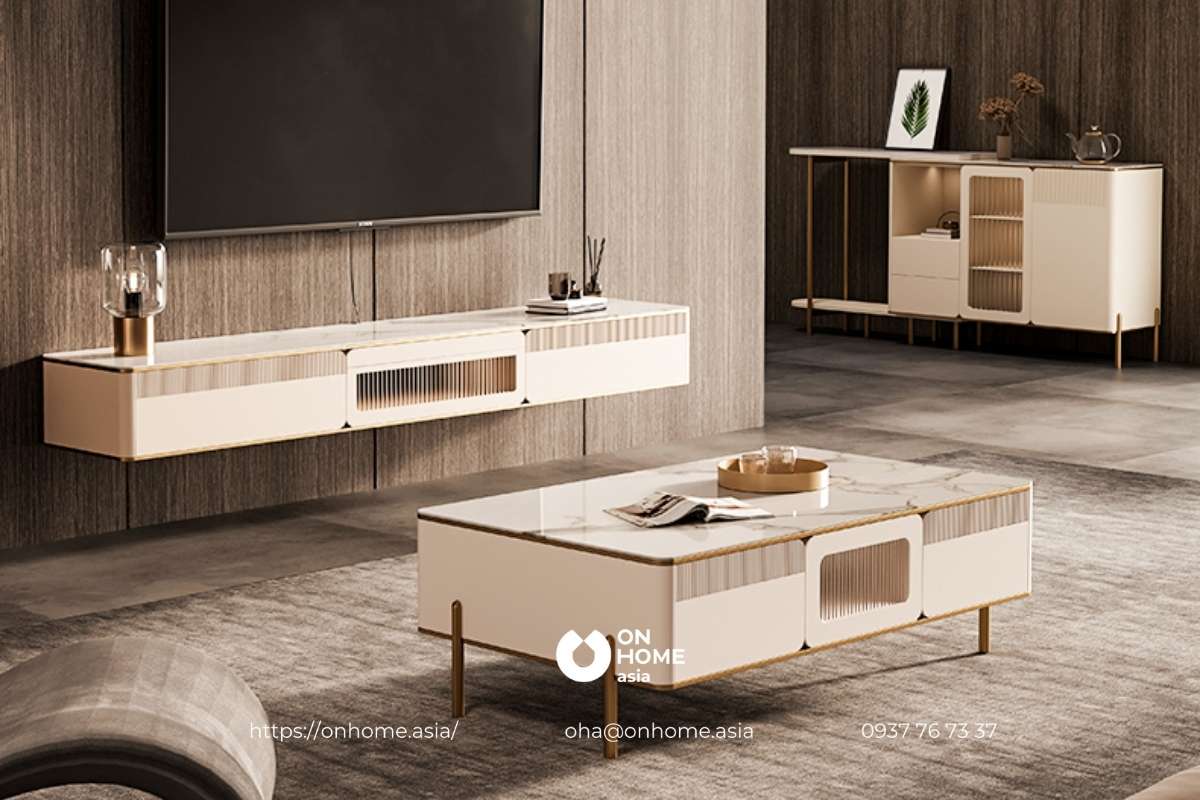 Kệ tivi treo tường gỗ công nghiệp thanh lịch, sang trọng