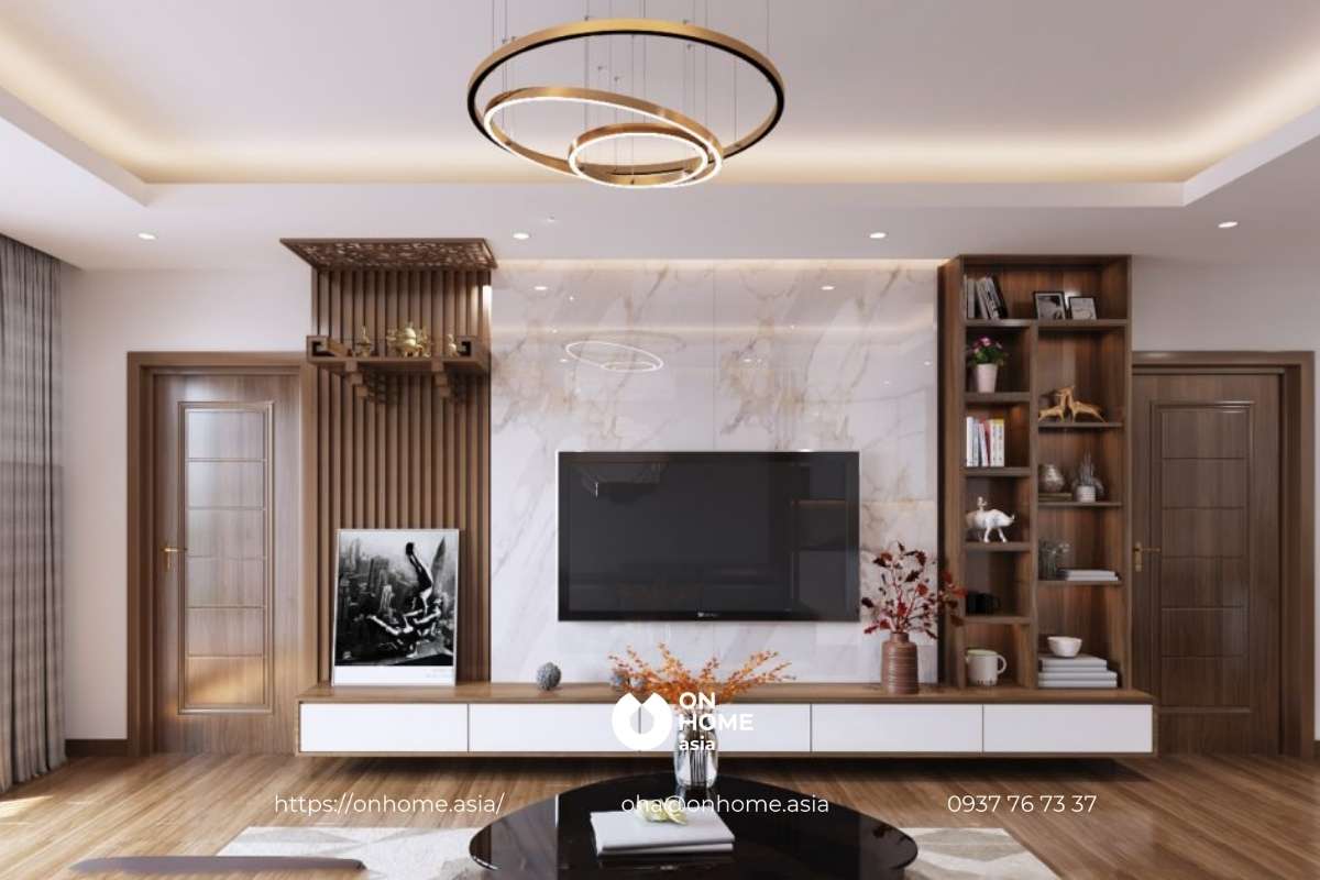 Kệ tivi treo tường gỗ công nghiệp MDF thanh lịch, sang trọng