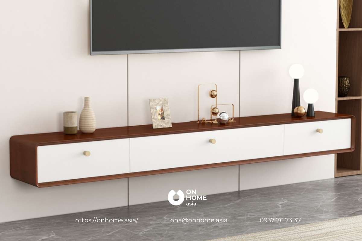 Kệ tủ tivi bằng gỗ công nghiệp phong cách hiện đại đơn giản