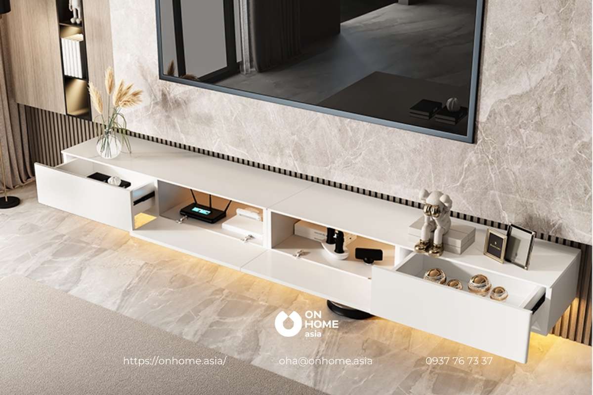 Kệ tivi treo tường nhựa cao cấp thanh lịch