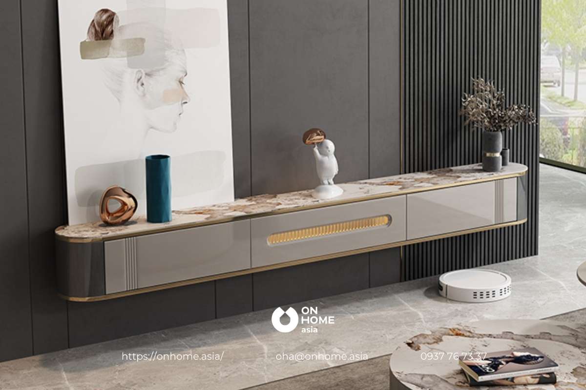 Kệ tủ tivi treo tường bằng gỗ công nghiệp nhỏ gọn&nbsp;