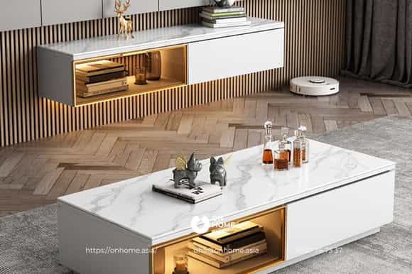  Kệ tivi treo tường nhỏ gọn, hiện đại