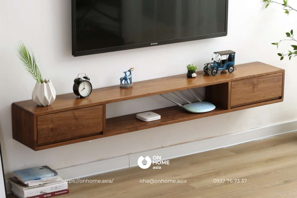 Kệ tivi gỗ tự nhiên hiện đại, đơn giản