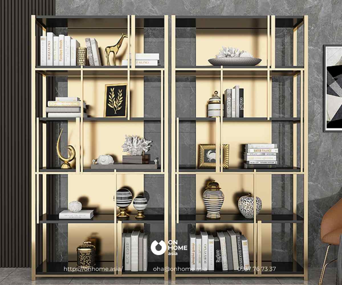 Kệ trang trí phòng khách đẹp, sang trọng