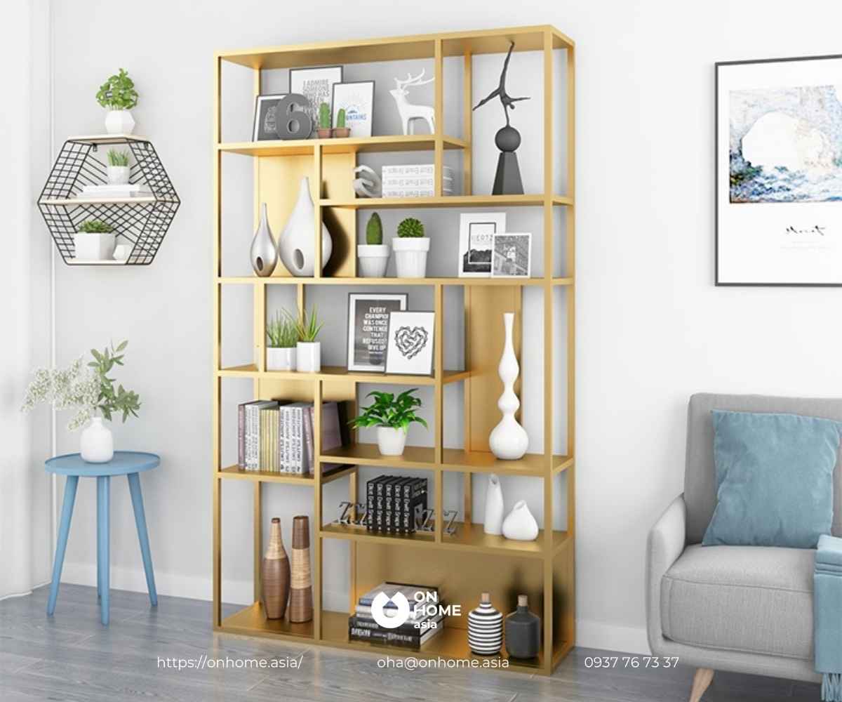 Kệ sắt trang trí phòng khách đẹp