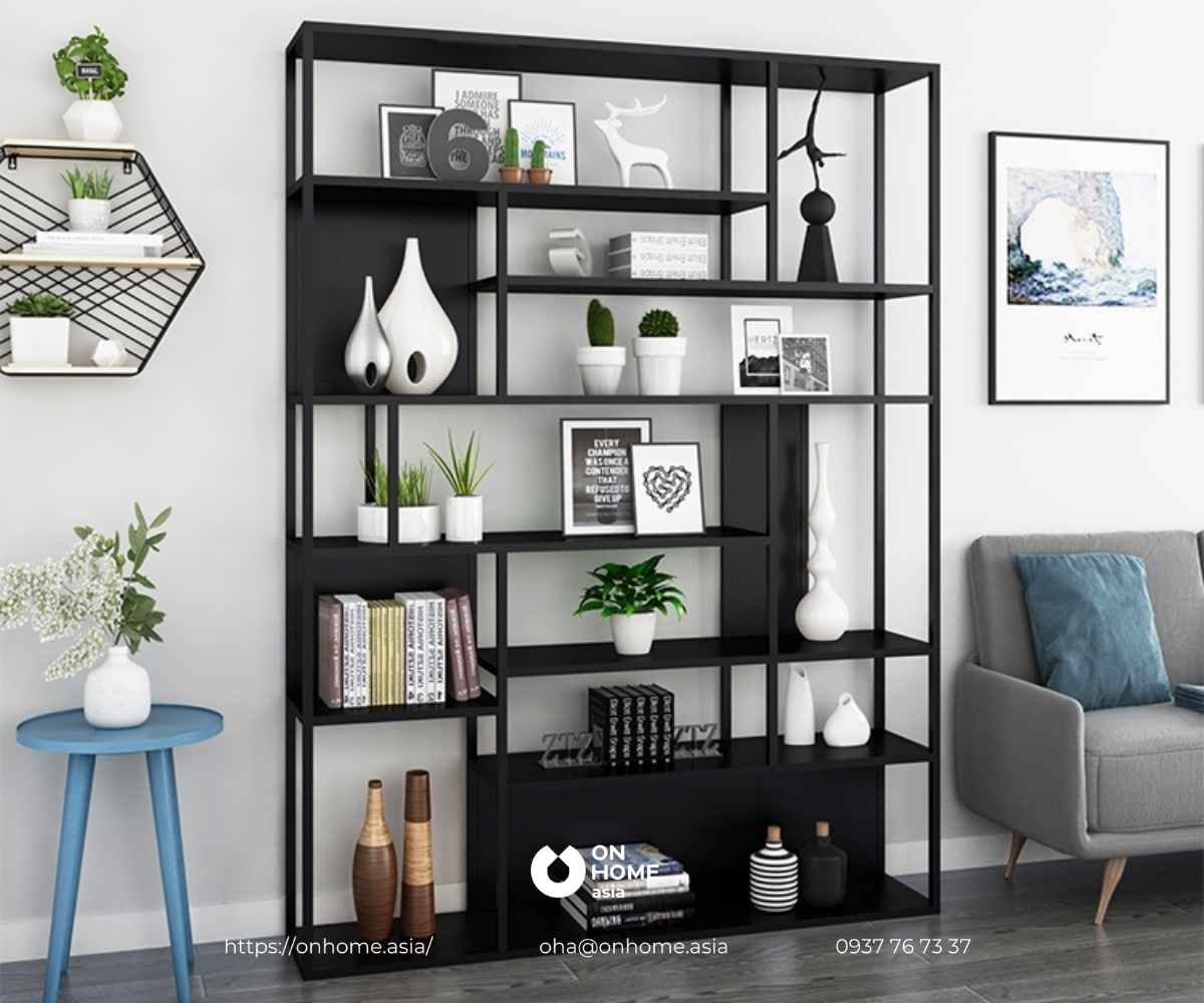 Kệ trang trí phòng khách nhỏ gọn