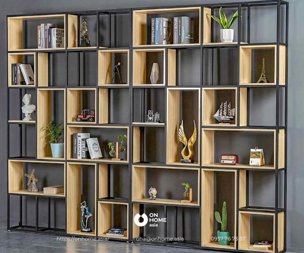 Kệ trang trí vách ngăn phòng khách