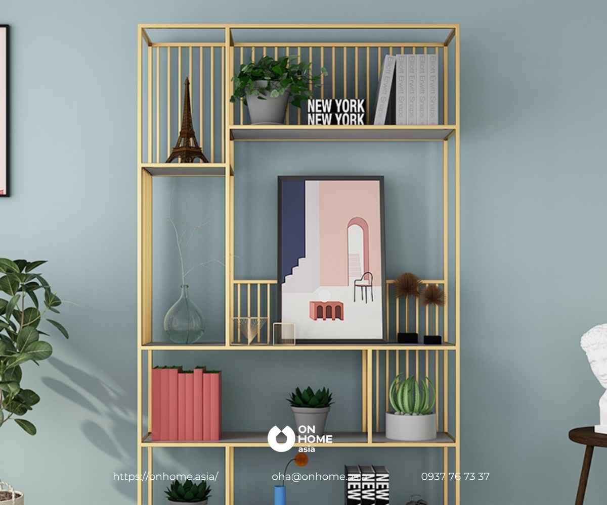 Mẫu kệ sắt trang trí phòng khách